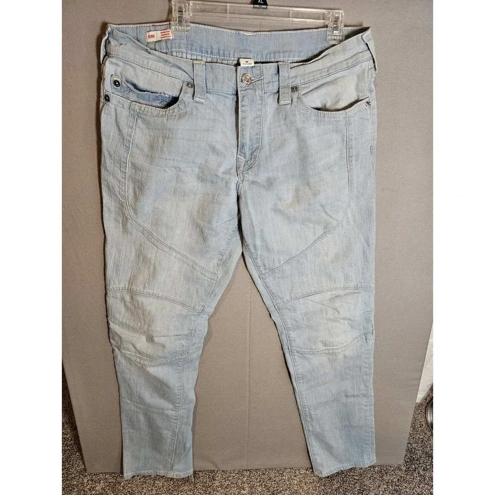 True Religion Jeans Mens 34 Geno Originals Denim Blue Relaxed Slim Fit